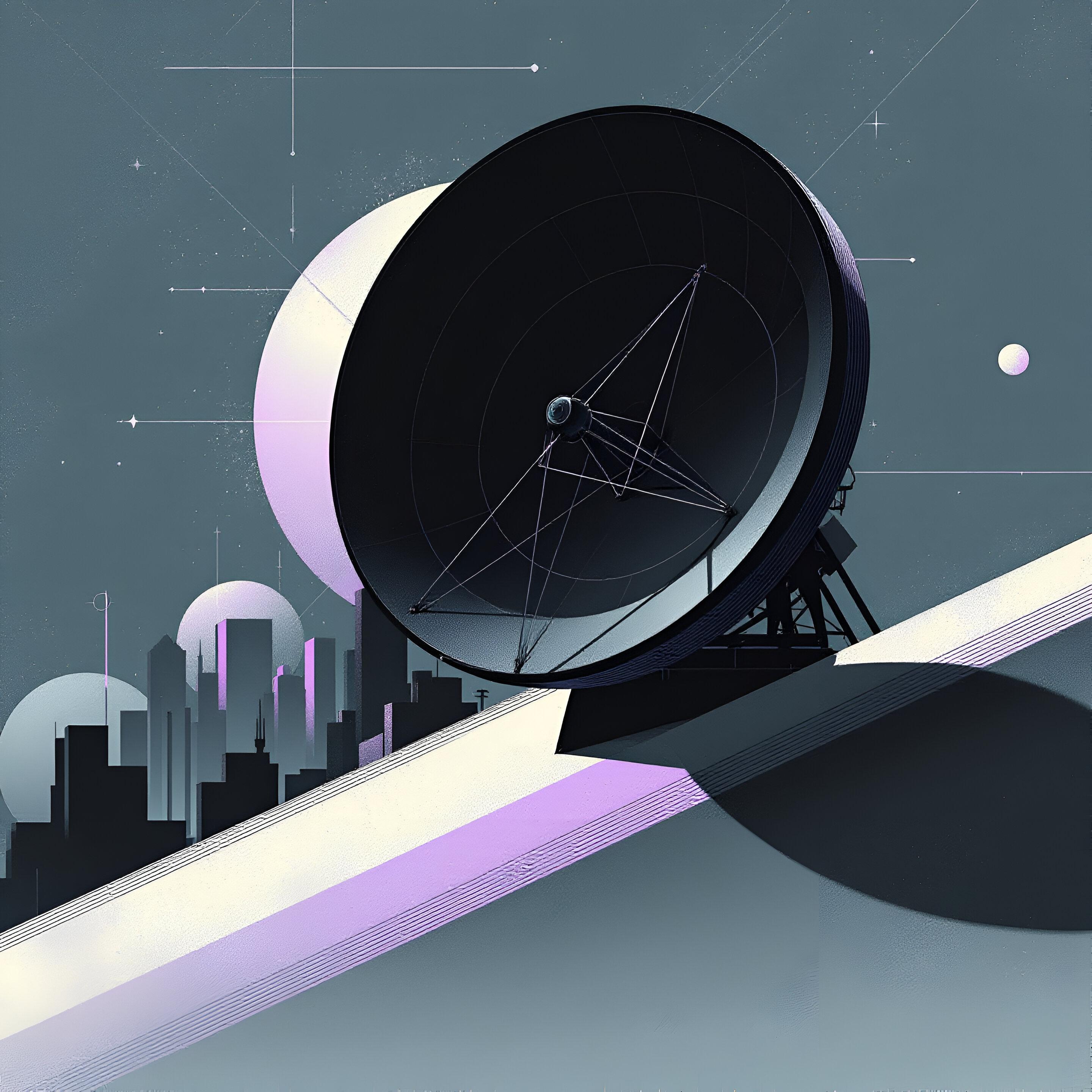 Innovation background with satellite